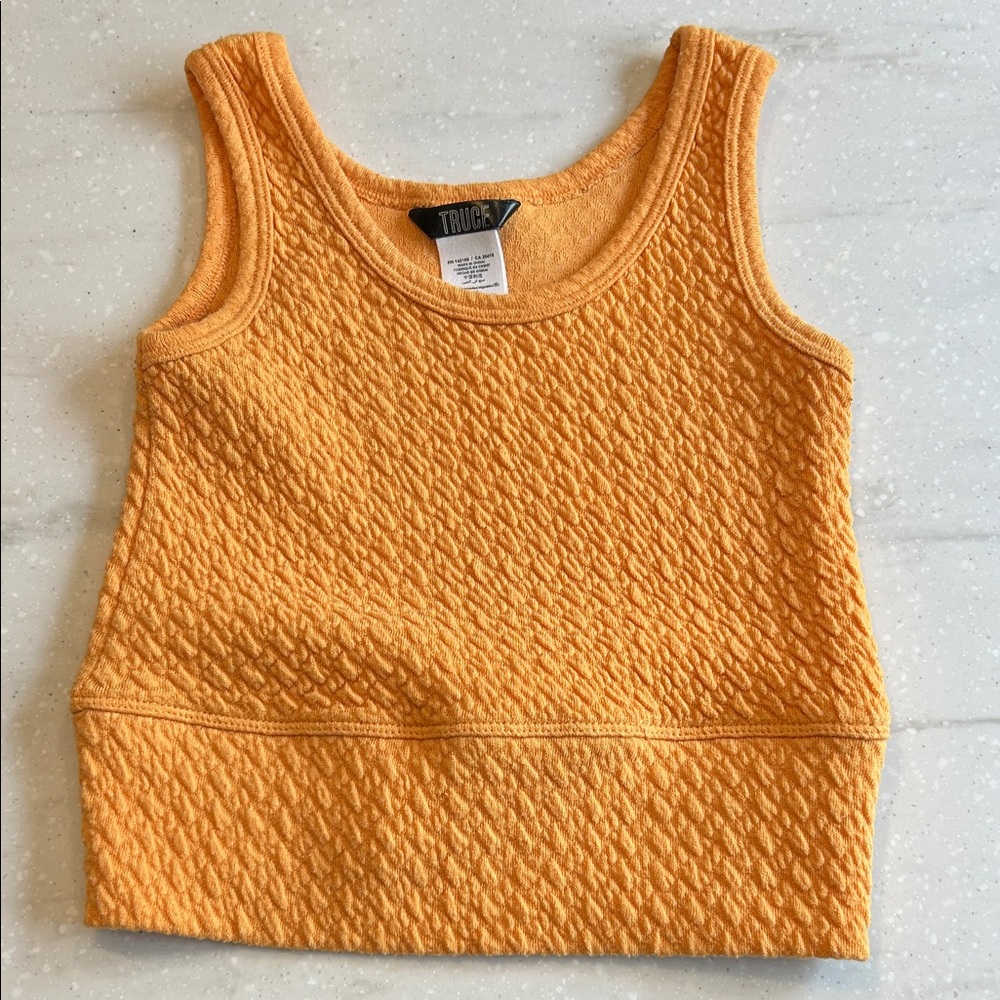 Truce Orange Textured Tank Top